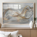 Abstract art Grey and Gold Lines Wall Art