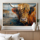 Highland Cow Abstract Canvas Wall Art – Bold Farmhouse