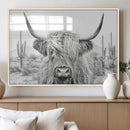 Rustic Charm | Cow Longhorn Black White Bighorn Wall Art by MyGreatCanvas | Canvas Wall Art Prints | Photo Prints & Wall Decor