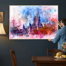 Disney Wall Art: Dreamy Watercolor Cinderella Castle Canvas by MyGreatCanvas | Canvas Wall Art Prints | Photo Prints & Wall Decor