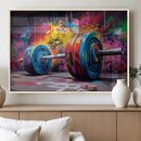 Abstract Graffiti Barbell Canvas Wall Art – Urban Fitness