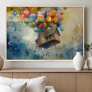 UP-Inspired Floating House with Balloons Canvas Art –