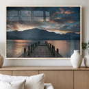 Mountain Lake Wood Pier Canvas Wall Art Nature Lake Print by MyGreatCanvas | Canvas Wall Art Prints | Photo Prints & Wall Decor