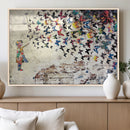 Banksy Wall Art - Banksy Girl Butterfly Graffiti Wall Art