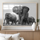 Black White Elephant Family Wall Art Canvas Print by MyGreatCanvas | Canvas Wall Art Prints | Photo Prints & Wall Decor