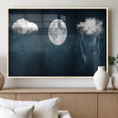 3 Piece Indigo Cloud Wall Art, Thunderstorm Moon Cloud by MyGreatCanvas | Canvas Wall Art Prints | Photo Prints & Wall Decor