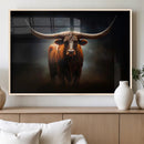 Abstract Texas Longhorn Wall Art Print | 3-Panel Large Texas
