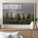 Flock of Sheep in a Mystical Fog – Pastoral Wall Art Canvas by MyGreatCanvas | Canvas Wall Art Prints | Photo Prints & Wall Decor
