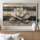 Abstract Lotus Flower Wall Art Canvas Print, Meditation Yoga