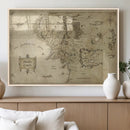 Vintage Middle Earth Map Wall Art Canvas – Lord of the Rings