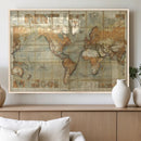 Push Pin World Map Canvas Print – Travel Tracker Wall Art