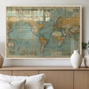 Push Pin World Map Canvas Print – Travel Tracker Wall Art
