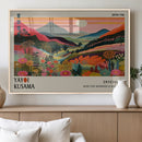Yayoi Kusama Landscape Canvas Print, Vibrant Floral Mountain