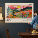 Yayoi Kusama Landscape Canvas Print, Vibrant Floral Mountain Art Print, Framed Botanical Wall Art - by MyGreatCanvas | Canvas Wall Art Prints | Photo Prints & Wall Decor