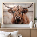 Vintage Scottish Highland Cow Cattle Art Print Farmhouse