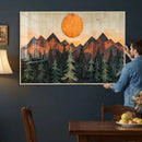 Sunset Mountain Landscape Canvas Wall Art Print - Nature