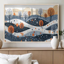 Abstract Winter Landscape Canvas Wall Art Print -  Large