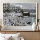 Winter Wall Art - Cabin by the Lake Canvas Wall Art - Serene by MyGreatCanvas | Canvas Wall Art Prints | Photo Prints & Wall Decor