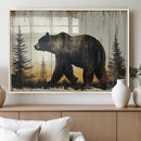 Vintage Bear Wall Art Canvas Print for Farmhouse - Mountain