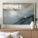 Waves Abstract Wall Art Print, Modern Framed Abstract Canvas