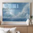 Abstract Ocean Print Artwork- Serene Blue Ocean Canvas Wall