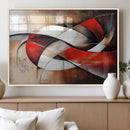 Abstract Wall Art - Modern Red and White Canvas Wall Art