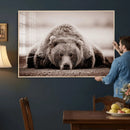 Grizzly Bear Wall Art Print - Bear Canvas Wall Art - Rustic