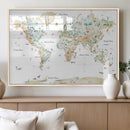 Animal World Map for Kids Room Decor