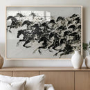 Abstract Horse Wall Art Canvas Print - Dynamic Black Ink