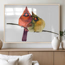 Cardinal Bird Canvas Wall Art - Male and Female Cardinal