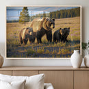 Grizzly Bear Family Wall Art Canvas Print – Majestic by MyGreatCanvas | Canvas Wall Art Prints | Photo Prints & Wall Decor