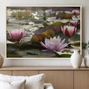 Lotus Flower Wall Art Canvas Print, Water Lily Large Wall
