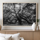 Black and White Old Angel Oak Tree Wall Art Canvas Print by MyGreatCanvas | Canvas Wall Art Prints | Photo Prints & Wall Decor