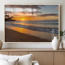 Sunset Wall Art Print - Stunning Beach Sunset Canvas Artwork