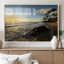 Tropical Beach Wall Art - Stunning Ocean Sunset Canvas Print