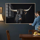 Majestic Longhorn Bull Wall Art Canvas Print – Dark by MyGreatCanvas | Canvas Wall Art Prints | Photo Prints & Wall Decor
