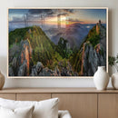 Mountain Sunset Panoramic Wall Art Canvas Print – Framed