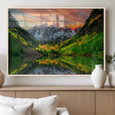 Maroon Bells Lake Wall Art Canvas Print – Framed Majestic