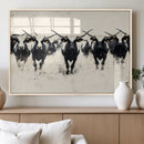 Texas Longhorn Wall Art – Framed Black White Cattle Canvas by MyGreatCanvas | Canvas Wall Art Prints | Photo Prints & Wall Decor