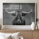 Texas Longhorn Wall Art Canvas Print – Framed Western Bull