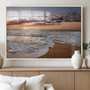 Ocean Sunset Wall Art Canvas Print – Framed Sandy Shore