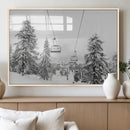 Snowy Ski Lift Wall Art – Framed Winter Forest Canvas by MyGreatCanvas | Canvas Wall Art Prints | Photo Prints & Wall Decor