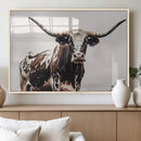 Texas Longhorn Wall Art Canvas Print – Framed Spotted Bull by MyGreatCanvas | Canvas Wall Art Prints | Photo Prints & Wall Decor
