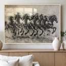 Running Horses Wall Art Canvas Print – Framed Monochrome by MyGreatCanvas | Canvas Wall Art Prints | Photo Prints & Wall Decor