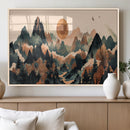 Wood Mountain Landscape Wall Art Canvas Print – Framed