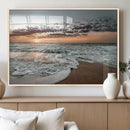 Ocean Sunset Wall Art Canvas Print – Framed Beach Waves