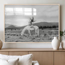 White Horse Wall Art Canvas Print – Framed Woman Rider
