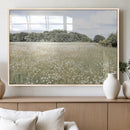 Charming Daisy Field Wall Art Canvas Print – Framed Pastel