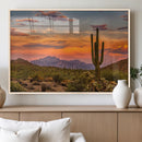 Saguaro Cactus Wall Art Canvas Print – Framed Arizona Sunset
