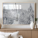 Snowy Ski Lift Wall Art – Framed Winter Mountain Canvas by MyGreatCanvas | Canvas Wall Art Prints | Photo Prints & Wall Decor